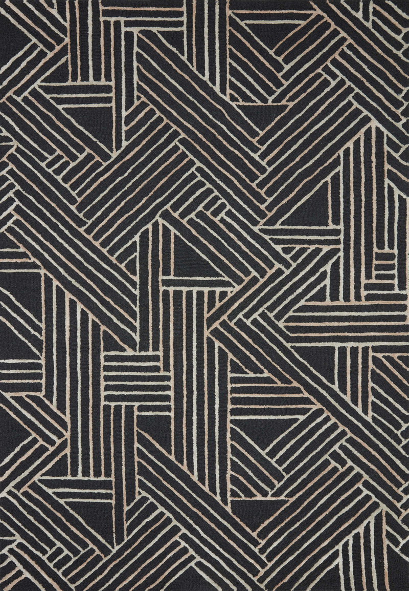 Loloi Rugs Verve Collection Rug in Charcoal, Neutral - 7.8 x 9.8 feet