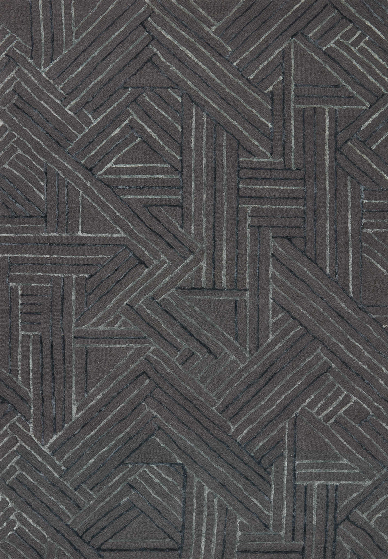 Loloi Rugs Verve Collection Rug in Graphite, Ocean - 7.8 x 9.8 feet