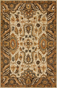 Loloi Rugs Victoria Collection Rug in Ivory, Dk Taupe - 7.8 x 9.8 feet