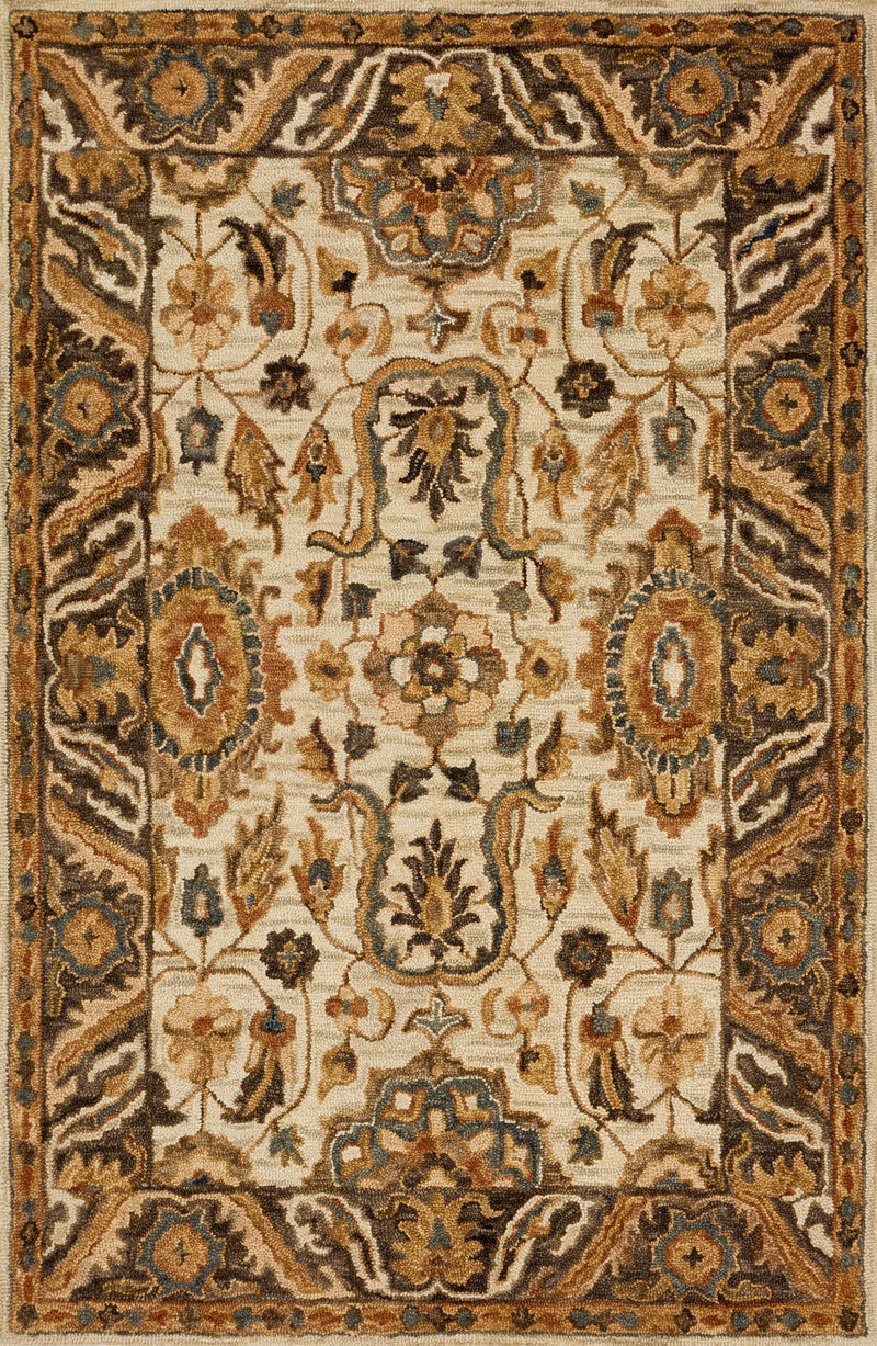 Loloi Rugs Victoria Collection Rug in Ivory, Dk Taupe - 7.8 x 9.8 feet