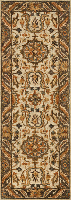 Loloi Rugs Victoria Collection Rug in Ivory, Dk Taupe - 7.8 x 9.8 feet