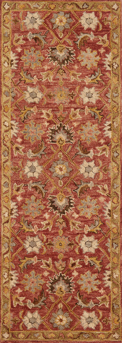 Loloi Rugs Victoria Collection Rug in Terracotta, Gold - 7.8 x 9.8 feet