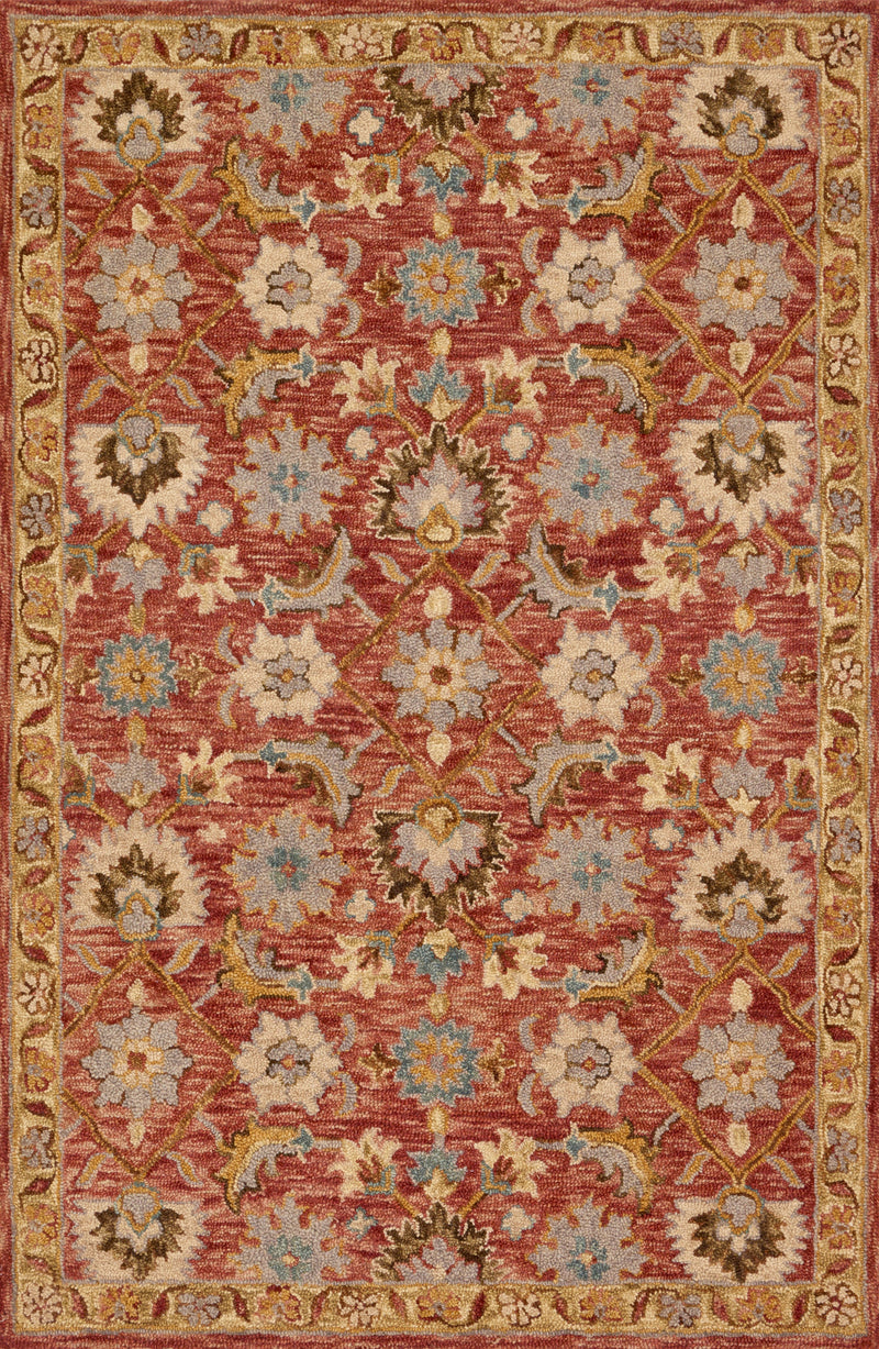 Loloi Rugs Victoria Collection Rug in Terracotta, Gold - 7.8 x 9.8 feet