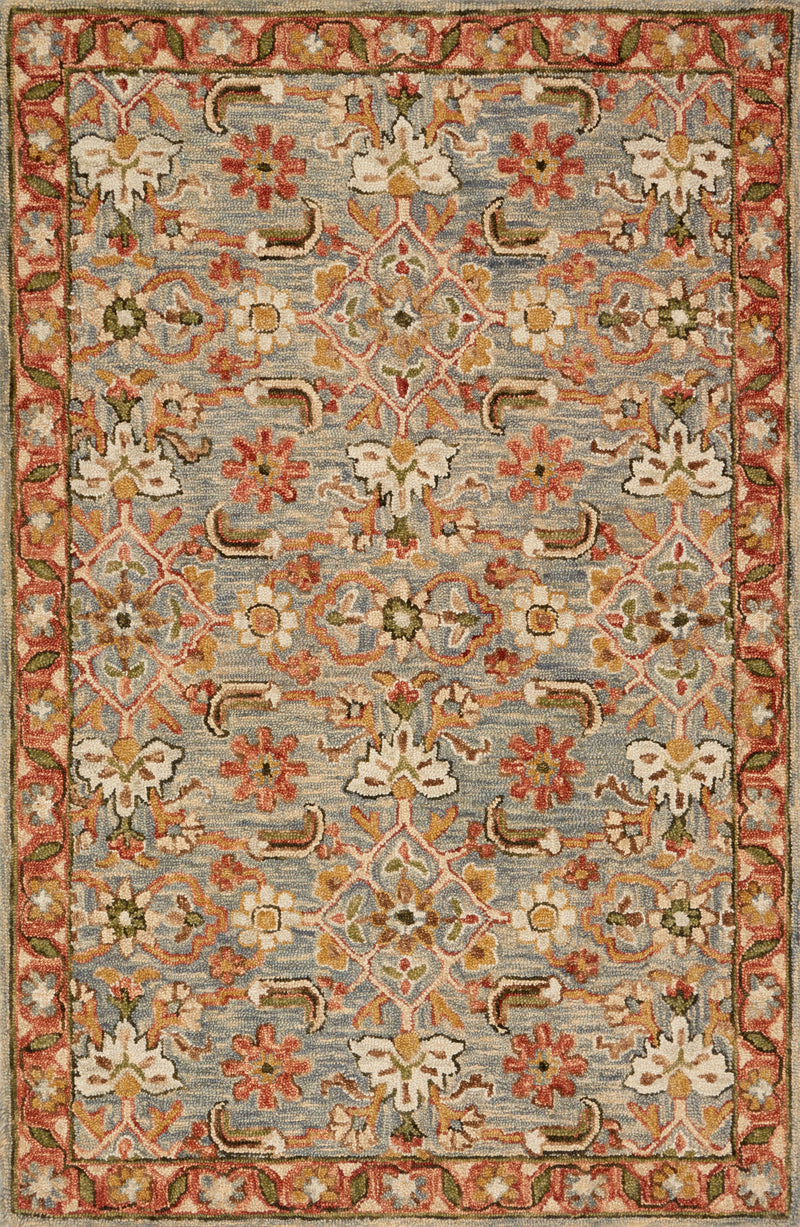 Loloi Rugs Victoria Collection Rug in Slate, Terracotta - 7.8 x 9.8 feet