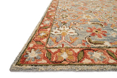 Loloi Rugs Victoria Collection Rug in Slate, Terracotta - 7.8 x 9.8 feet