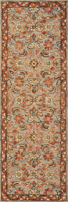 Loloi Rugs Victoria Collection Rug in Slate, Terracotta - 7.8 x 9.8 feet