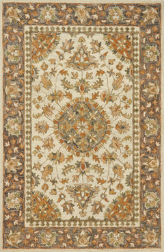 Loloi Rugs Victoria Collection Rug in Ivory, Charcoal - 7.8 x 9.8 feet