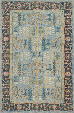 Loloi Rugs Victoria Collection Rug in Lt Blue, Dk Blue - 7.8 x 9.8 feet