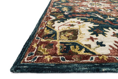 Loloi Rugs Victoria Collection Rug in Teal, Raspberry - 7.8 x 9.8 feet