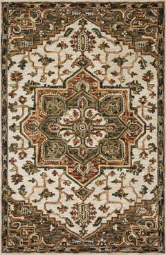 Loloi Rugs Victoria Collection Rug in Ivory, Tobacco - 7.8 x 9.8 feet