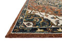 Loloi Rugs Victoria Collection Rug in Rust, Ivory - 7.8 x 9.8 feet