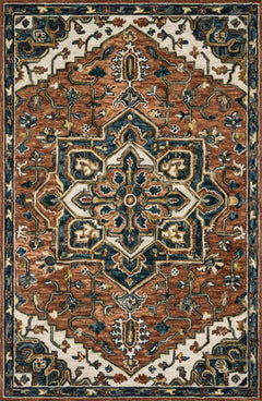 Loloi Rugs Victoria Collection Rug in Rust, Ivory - 7.8 x 9.8 feet