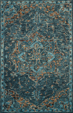 Loloi Rugs Victoria Collection Rug in Teal, Multi - 7.8 x 9.8 feet