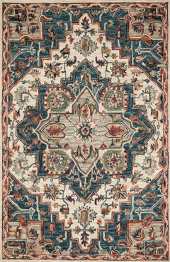 Loloi Rugs Victoria Collection Rug in Blue, Red - 7.8 x 9.8 feet