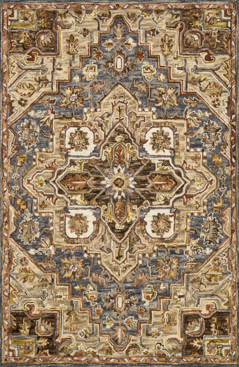 Loloi Rugs Victoria Collection Rug in Smoke, Sand - 7.8 x 9.8 feet