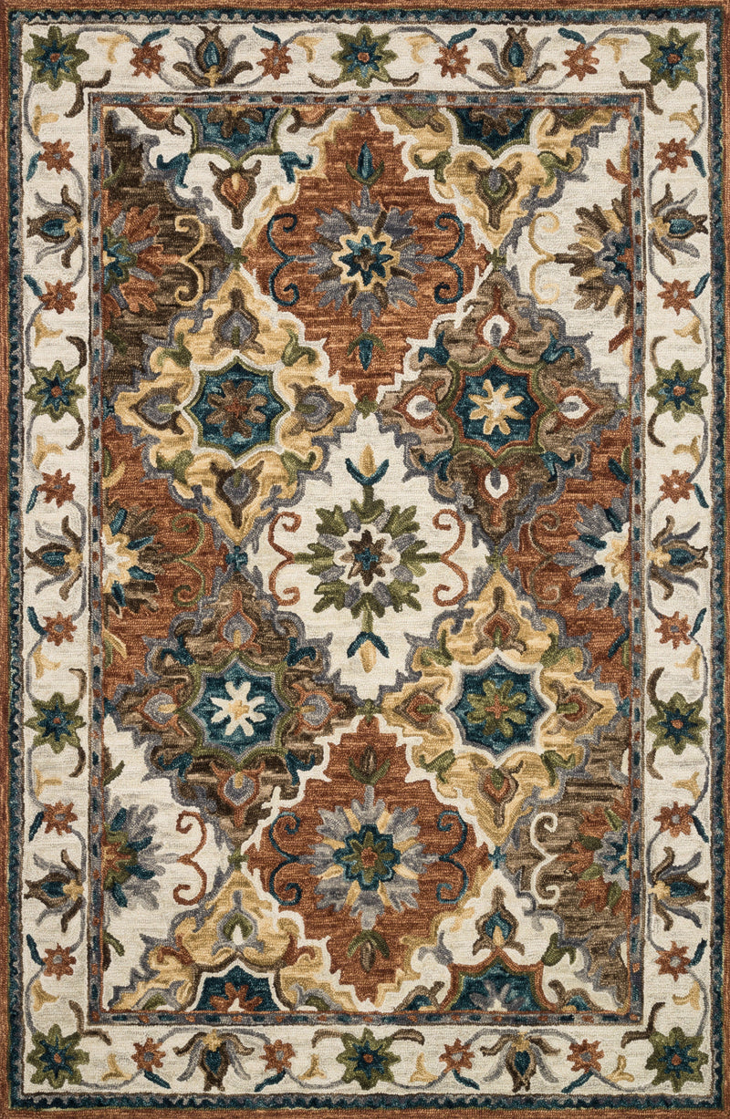 Loloi Rugs Victoria Collection Rug in Multi, Ivory - 7.8 x 9.8 feet