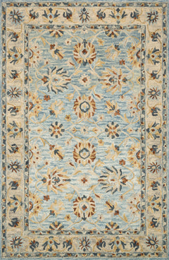 Loloi Rugs Victoria Collection Rug in Lt. Blue, Natural - 7.8 x 9.8 feet