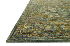 Loloi Rugs Victoria Collection Rug in Dark Green, Tobacco - 7.8 x 9.8 feet