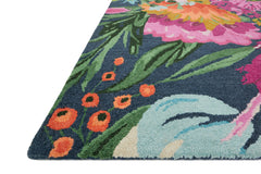 Loloi Rugs Wild Bloom Collection Rug in Midnight, Plum - 5 x 7.5 feet