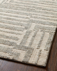 Loloi Rugs Yeshaia Collection Rug in Oatmeal, Silver - 9.3 x 13 feet