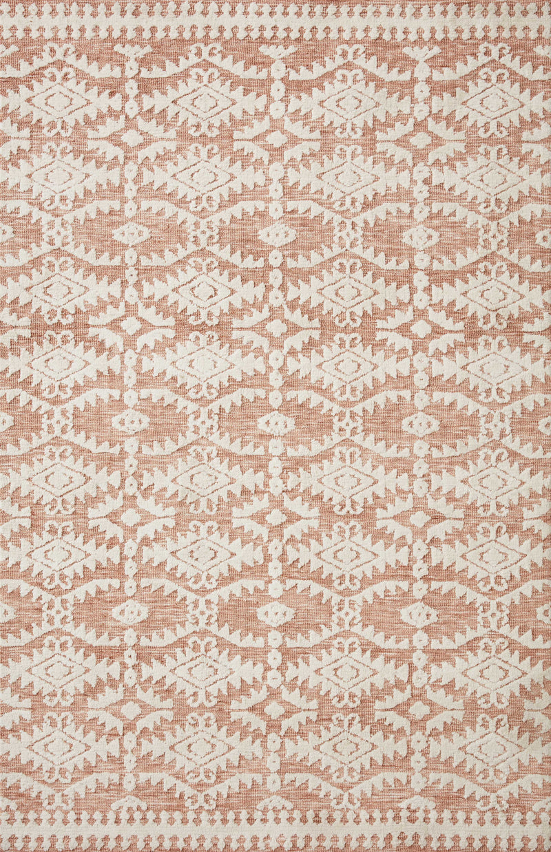 Loloi Rugs Yeshaia Collection Rug in Terracotta, Ivory - 8.5 x 12 feet