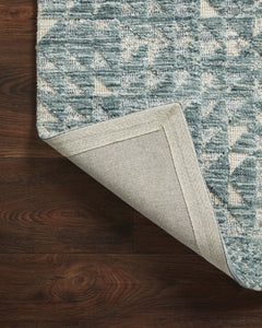 Loloi Rugs Yeshaia Collection Rug in Lagoon, Mist - 9.3 x 13 feet