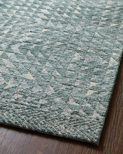 Loloi Rugs Yeshaia Collection Rug in Lagoon, Mist - 9.3 x 13 feet