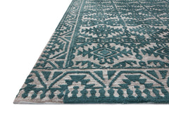 Loloi Rugs Yeshaia Collection Rug in Teal, Dove - 9.3 x 13 feet