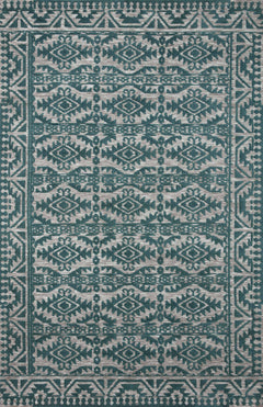 Loloi Rugs Yeshaia Collection Rug in Teal, Dove - 9.3 x 13 feet