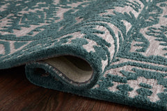 Loloi Rugs Yeshaia Collection Rug in Teal, Dove - 9.3 x 13 feet