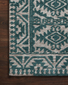 Loloi Rugs Yeshaia Collection Rug in Teal, Dove - 9.3 x 13 feet