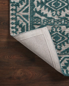 Loloi Rugs Yeshaia Collection Rug in Teal, Dove - 9.3 x 13 feet