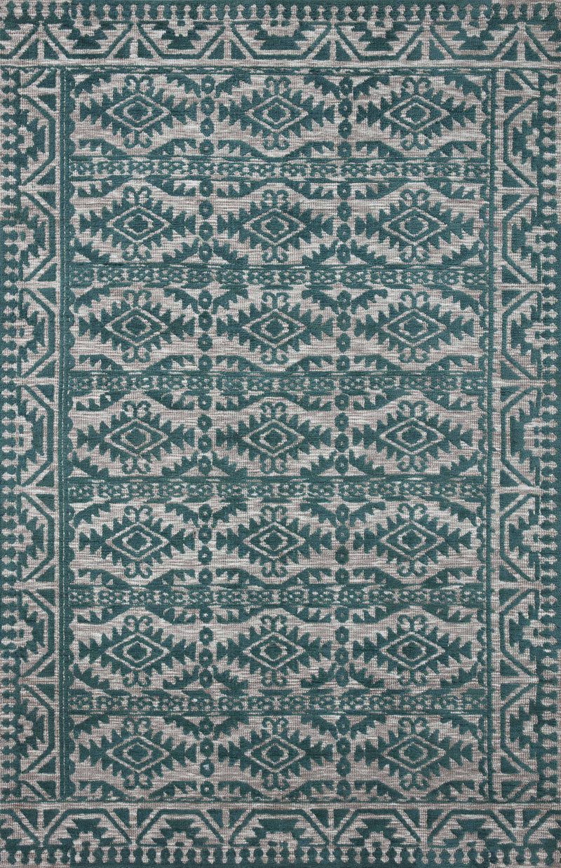 Loloi Rugs Yeshaia Collection Rug in Teal, Dove - 8.5 x 12 feet