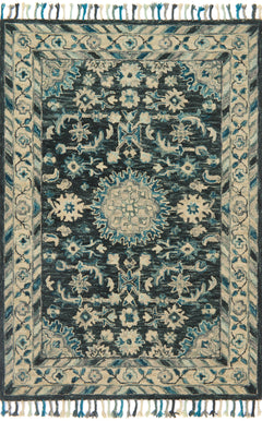 Loloi Rugs Zharah Collection Rug in Teal, Grey - 7.8 x 9.8 feet