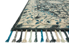 Loloi Rugs Zharah Collection Rug in Teal, Grey - 7.8 x 9.8 feet