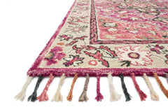 Loloi Rugs Zharah Collection Rug in Raspberry, Taupe - 7.8 x 9.8 feet