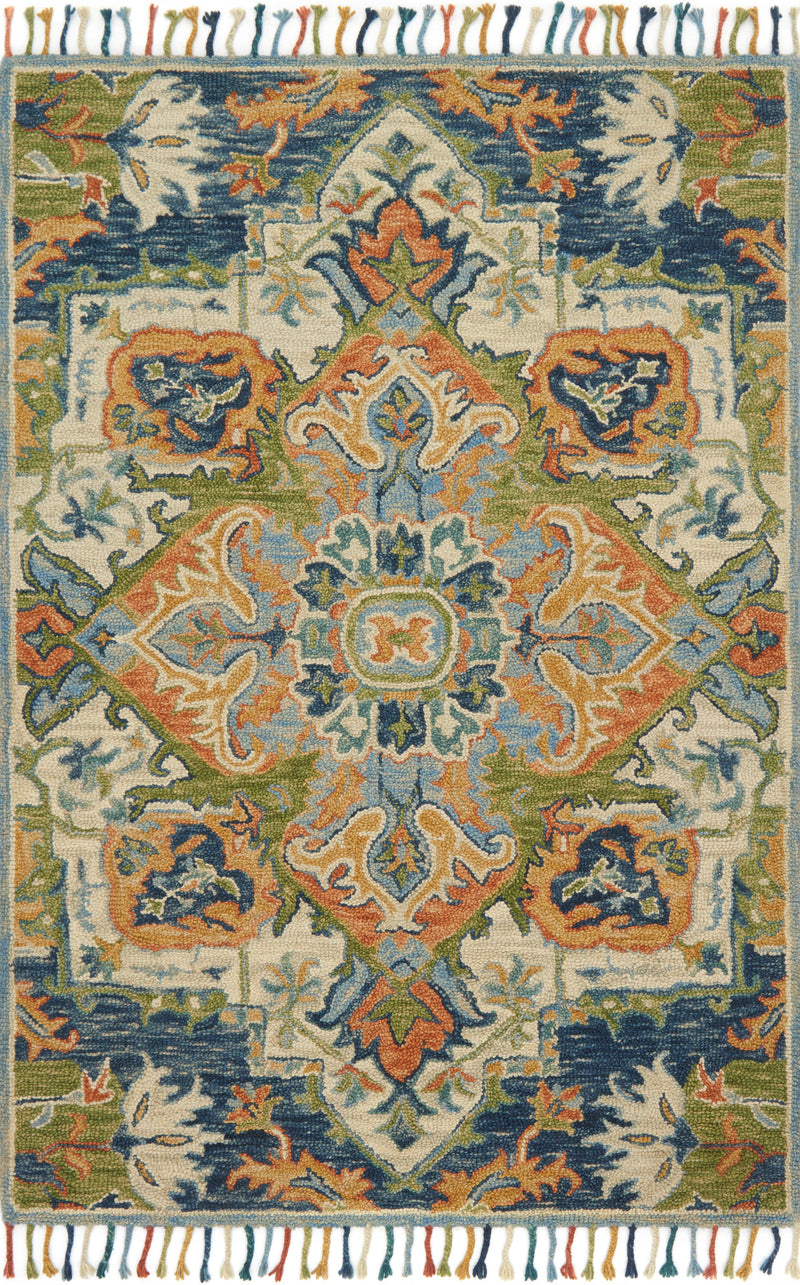 Loloi Rugs Zharah Collection Rug in Blue, Multi - 7.8 x 9.8 feet