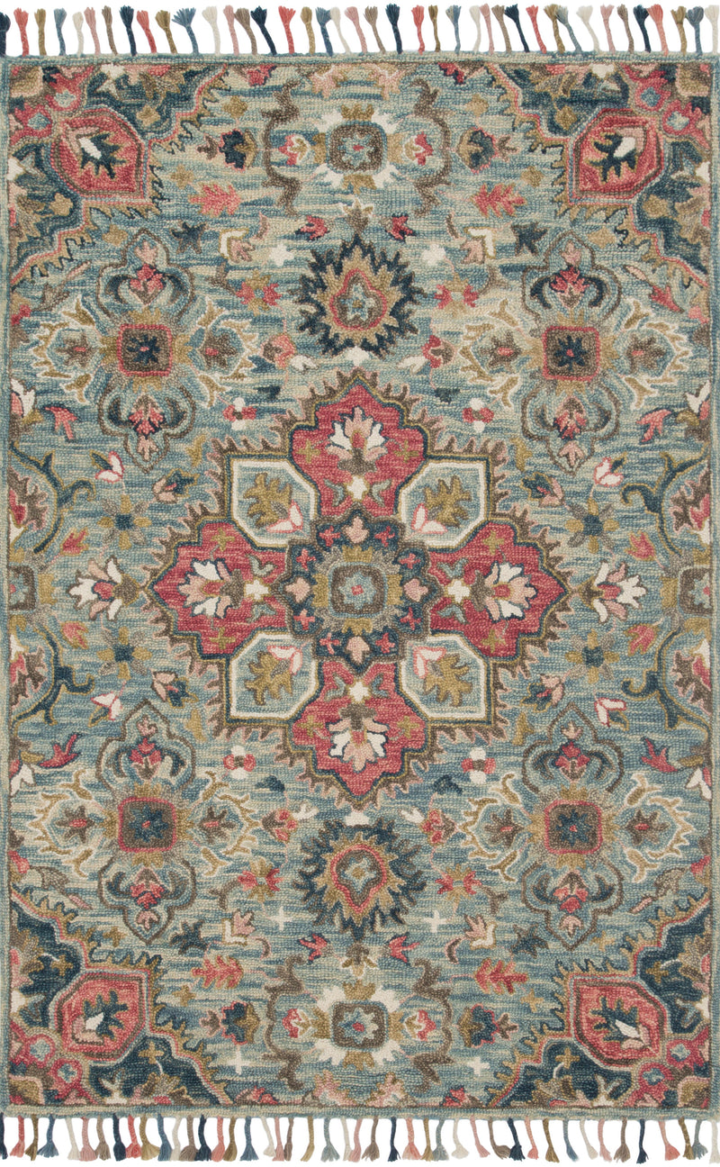 Loloi Rugs Zharah Collection Rug in Light Blue, Multi - 7.8 x 9.8 feet