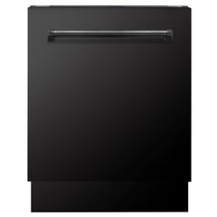 ZLINE Appliance Package - 36 In. Dual Fuel Range, Range Hood, Microwave and Dishwasher in Black Stainless Steel, 4KP-RABRH36-MWDWV