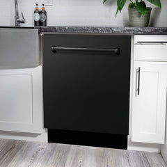 ZLINE Appliance Package - 36 In. Dual Fuel Range, Range Hood, Microwave and Dishwasher in Black Stainless Steel, 4KP-RABRH36-MWDWV