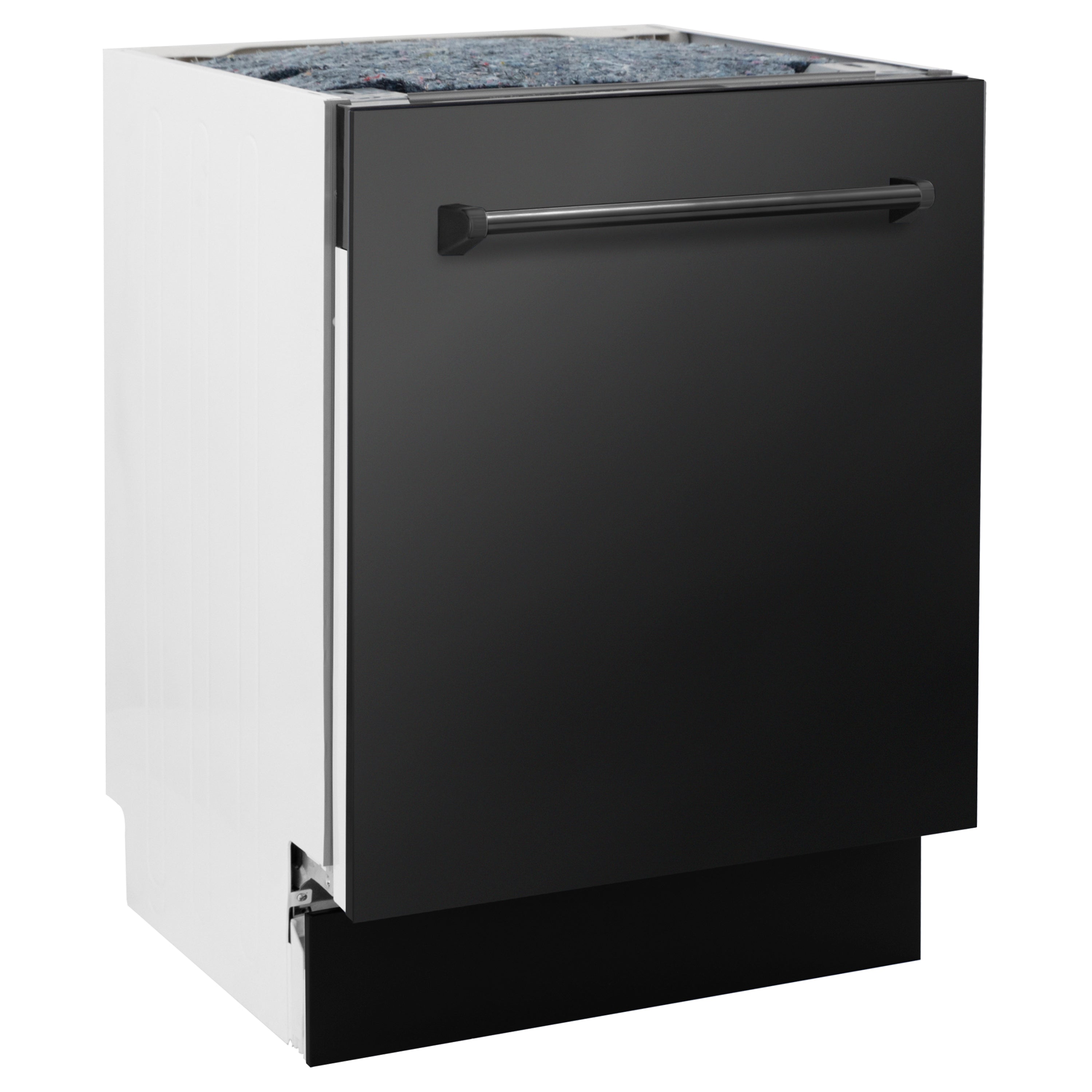 ZLINE 5-Piece Appliance Package - 36 In. Gas Rangetop, Range Hood, Refrigerator, Dishwasher and Wall Oven in Black Stainless Steel, 5KPR-RTBRH36-AWSDWV