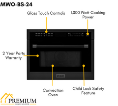 ZLINE Kitchen Appliance Package - 48 In. Gas Range with Brass Burners, Range Hood and Microwave Oven in Black Stainless Steel, 3KP-RGBRHMWO-48