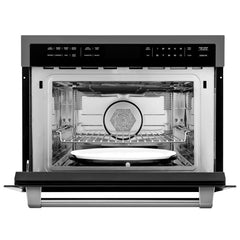 ZLINE Appliance Package - 30 In. Dual Fuel Range, Range Hood, Microwave Oven in Black Stainless Steel, 3KP-RABRHMWO-30