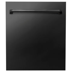 ZLINE Appliance Package - 36 in. Gas Range, Range Hood, Microwave Oven, Dishwasher - Black Stainless Steel, 4KP-RGBRH36-MODW