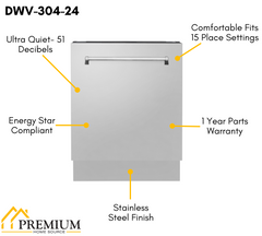 ZLINE Appliance Bundle - 30 in. Gas Range, 30 in. Range Hood, Microwave Drawer, 3 Rack Dishwasher, Refrigerator, Bundle-5KPR-RGRH30-MWDWV