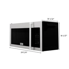 ZLINE 30 In. Over the Range Convection Microwave Oven in DuraSnow Stainless Steel with Traditional Handle and Sensor Cooking, MWO-OTR-H-30-SS