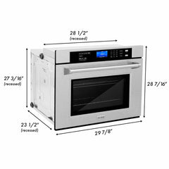 ZLINE 30 in. Professional 5.0 cu.ft. Single Wall Oven in DuraSnow® Stainless Steel with Self-Cleaning, AWSS-30