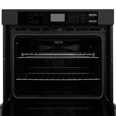 ZLINE 4-Piece Appliance Package - 48 In. Rangetop, Range Hood, Refrigerator, and Double Wall Oven in Black Stainless Steel, 4KPR-RTBRH48-AWD