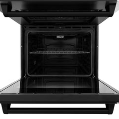 ZLINE 5-Piece Appliance Package - 36 In. Gas Rangetop, Range Hood, Refrigerator, Dishwasher and Double Wall Oven in Black Stainless Steel, 5KPR-RTBRH36-AWDDWV