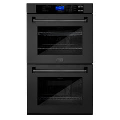 ZLINE 5-Piece Appliance Package - 48 In. Gas Rangetop, Range Hood, Refrigerator, Dishwasher and Double Wall Oven in Black Stainless Steel, 5KPR-RTBRH48-AWDDWV